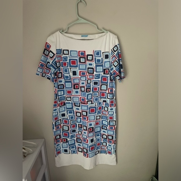 J. McLaughlin Geometric Shift Dress Size Medium - Picture 1 of 8